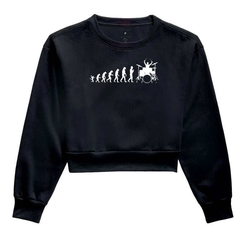 Evolução Humana - Batera - Cropped Moletom