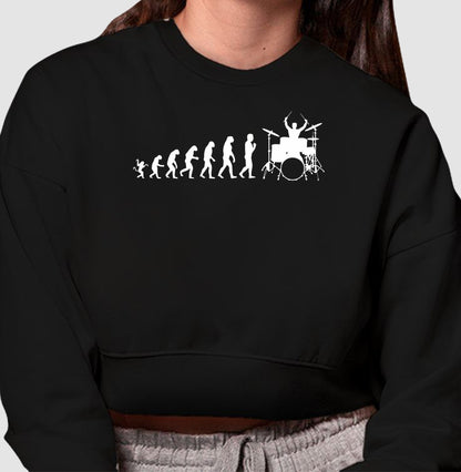 Evolução Humana - Batera - Cropped Moletom